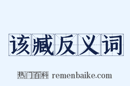该臧反义词是什么意思的图片